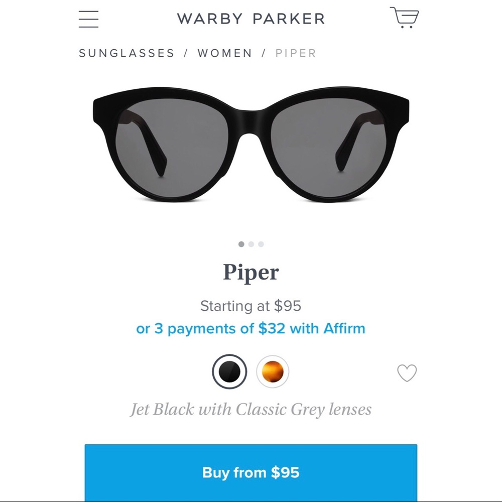 Warby Parker Oversized Cateye “Piper” Sunglasses